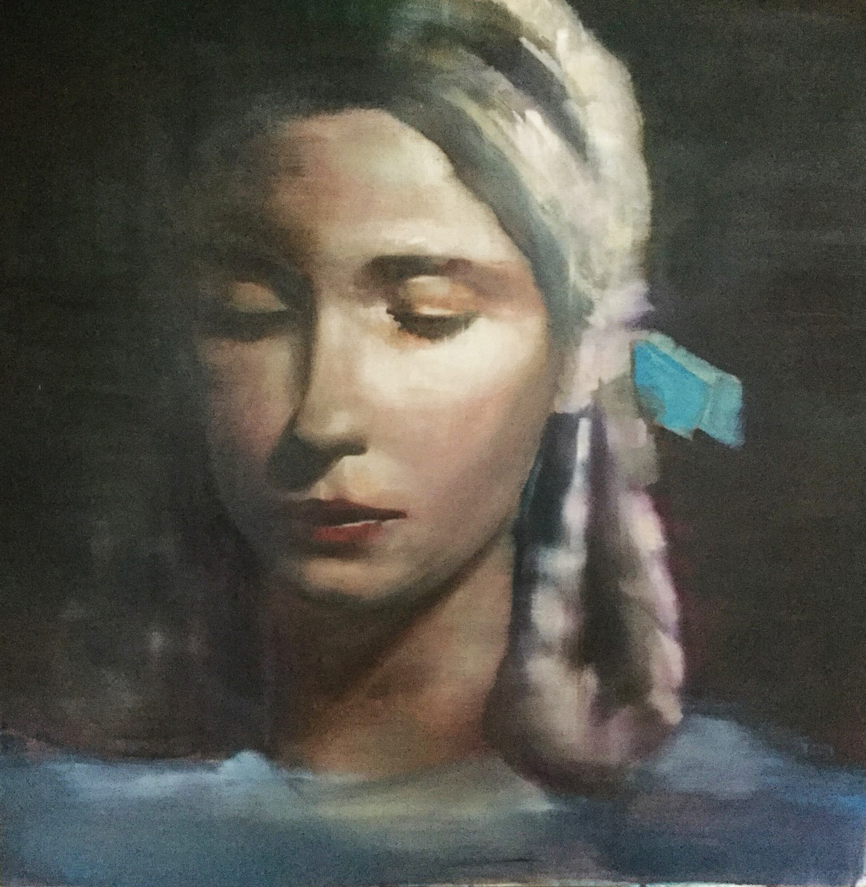 60×60 – oil on canvas – “the blue ribbon”